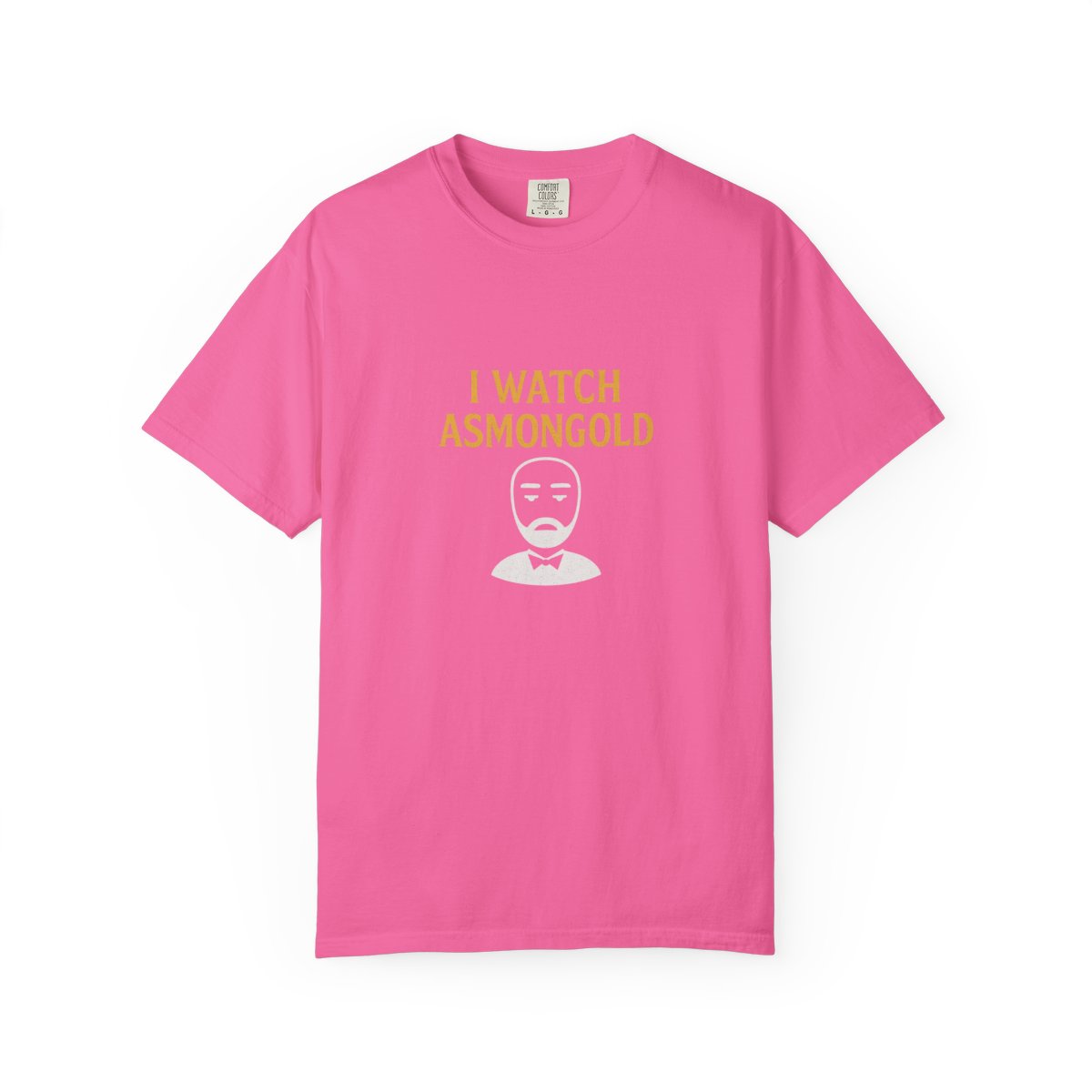 I Watch Asmongold Gold Text Cartoon T-Shirt - alternate angle 2, merchandise