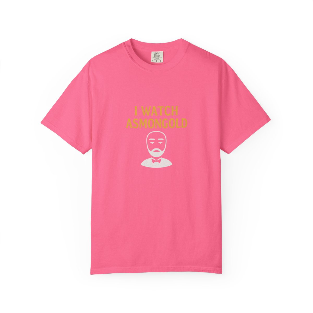 I Watch Asmongold Gold Text Cartoon T-Shirt - alternate angle 2, merchandise