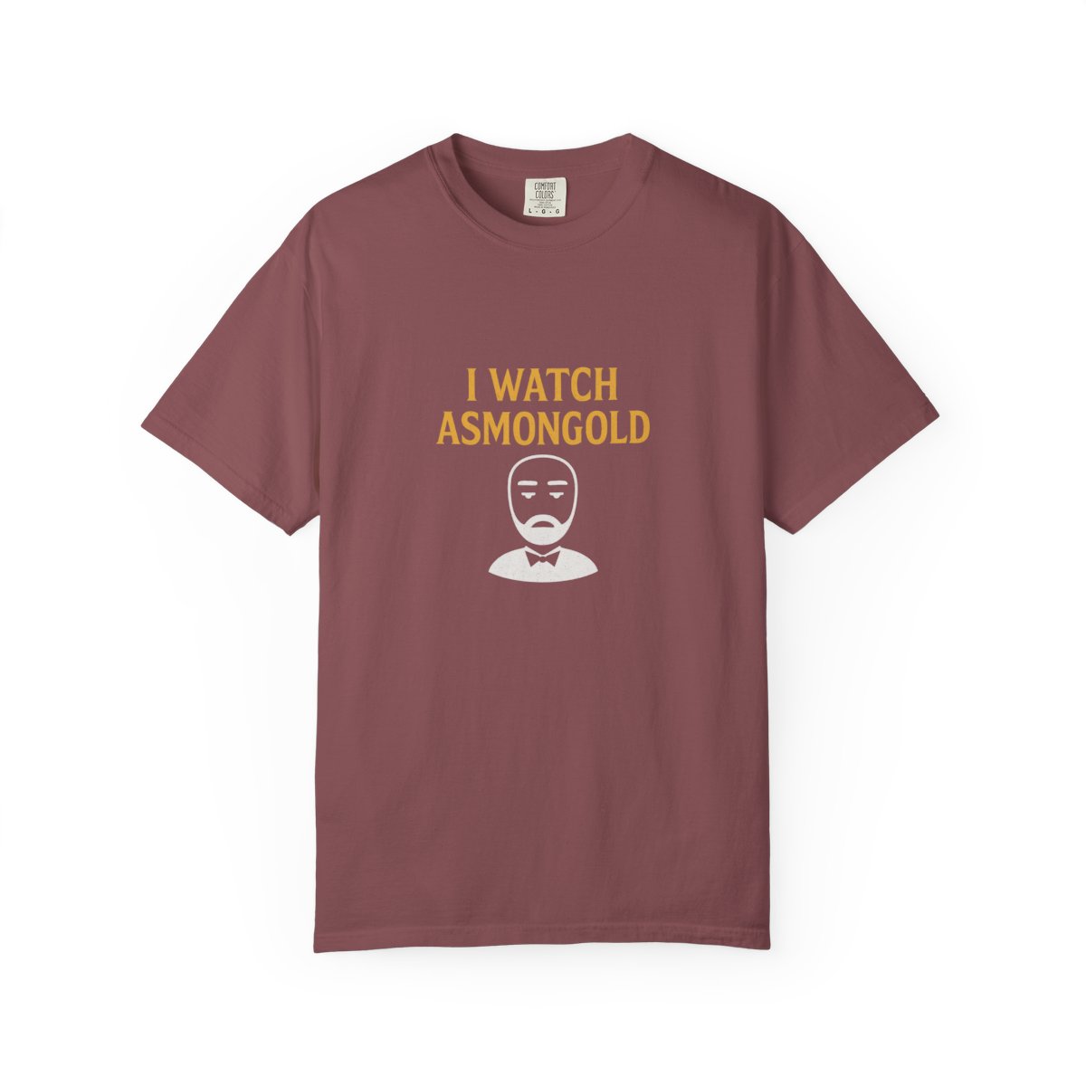I Watch Asmongold Gold Text Cartoon T-Shirt - alternate angle 4, merchandise