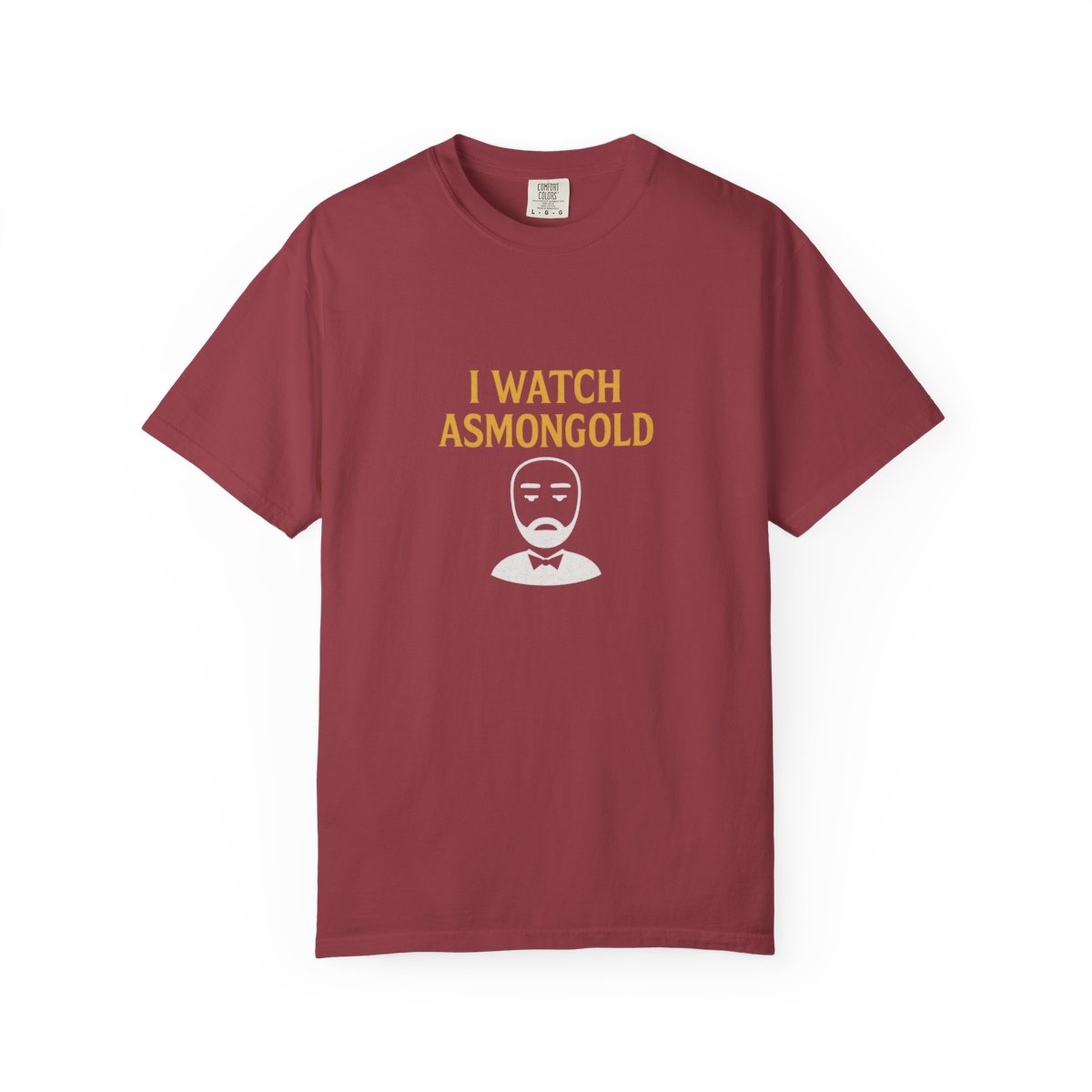 I Watch Asmongold Gold Text Cartoon T-Shirt