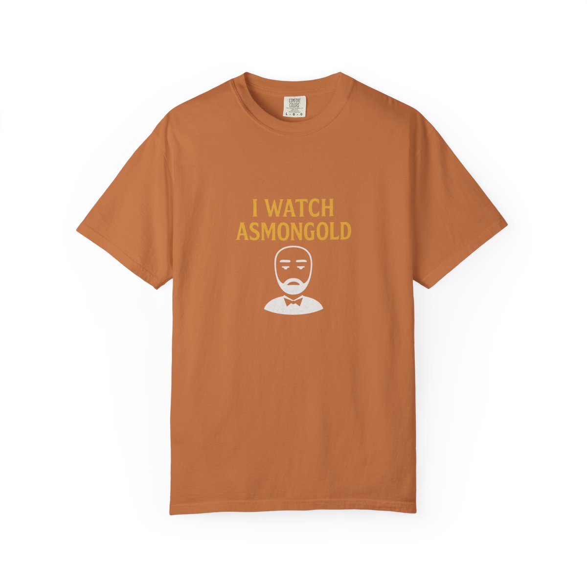 I Watch Asmongold Gold Text Cartoon T-Shirt - alternate angle 5, merchandise