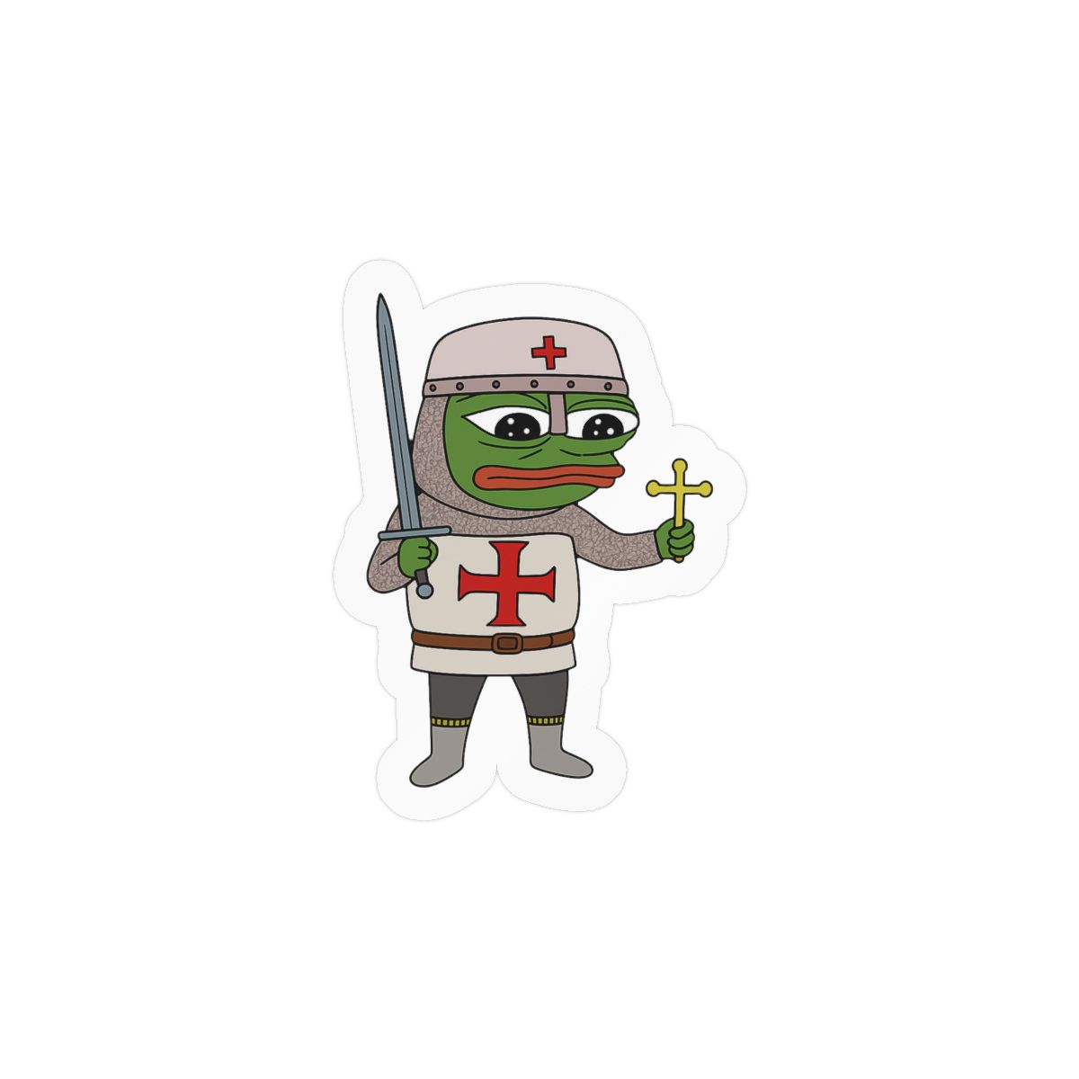 Peepo Crusader Sticker | Funny Meme Vinyl Decal - alternate angle 2, merchandise