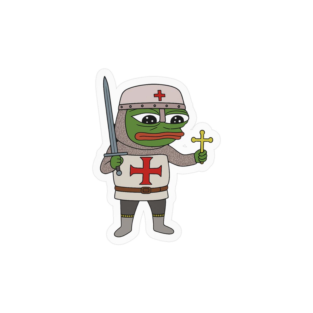 Peepo Crusader Sticker | Funny Meme Vinyl Decal - alternate angle 3, merchandise
