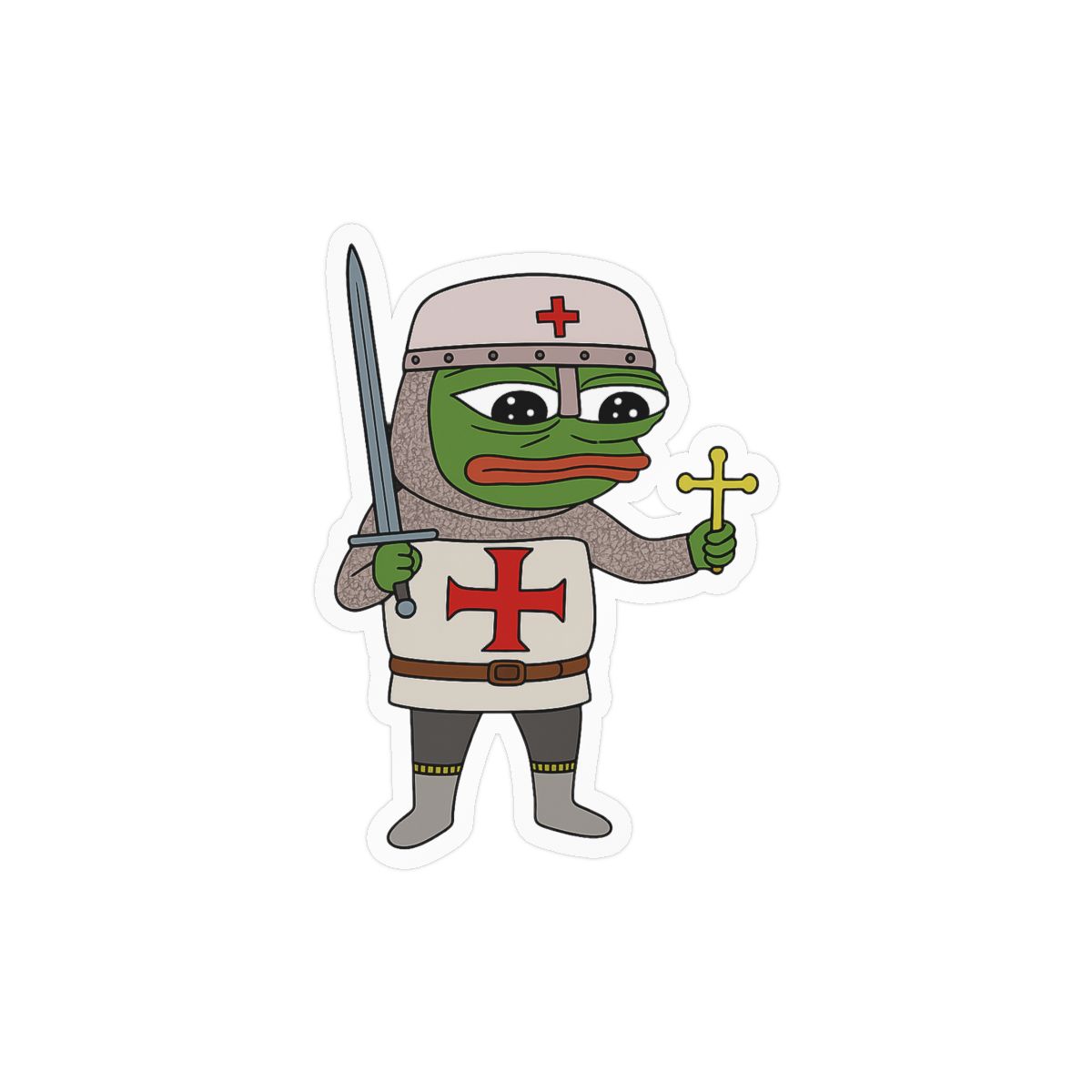 Peepo Crusader Sticker | Funny Meme Vinyl Decal