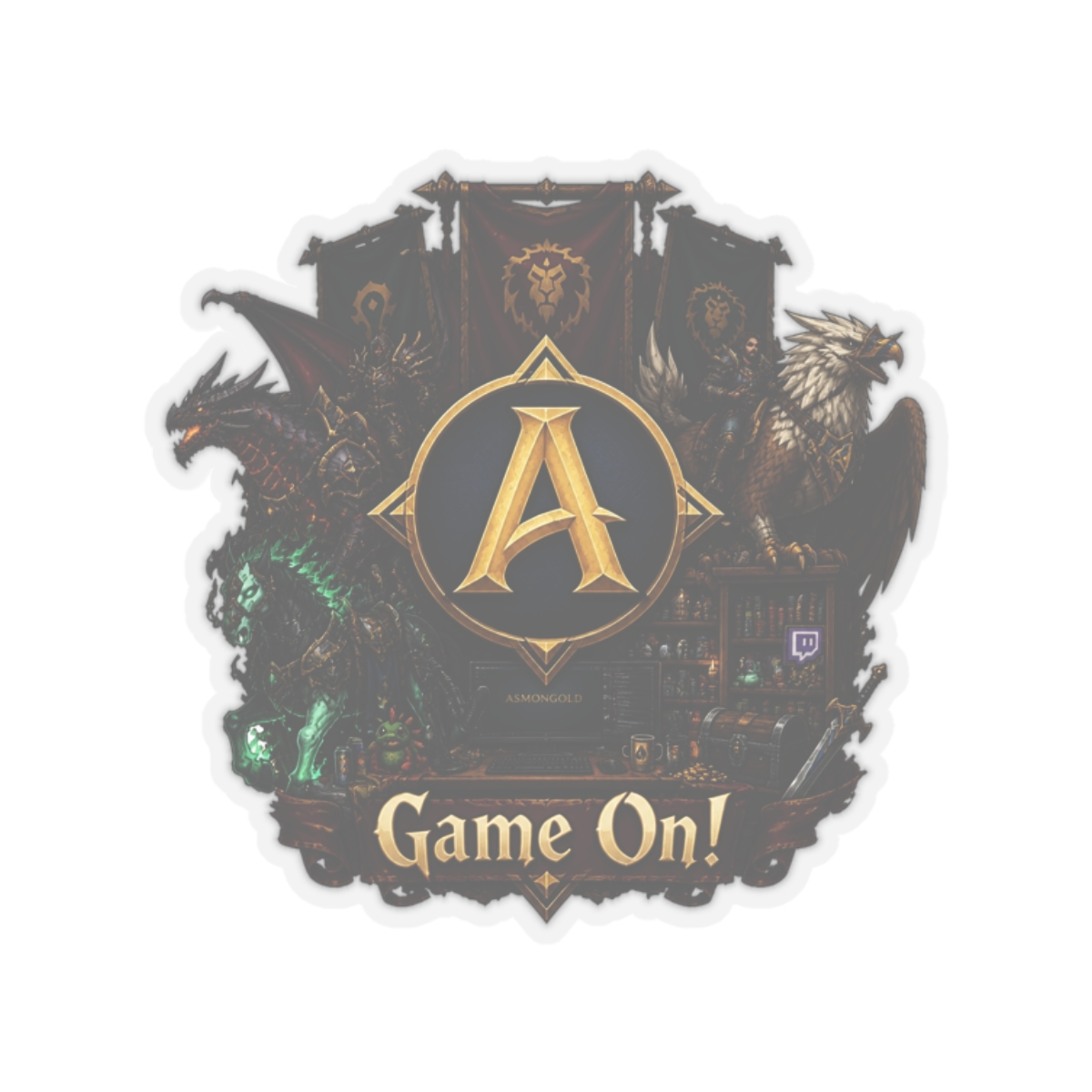 Asmongold "Game On!" Sticker